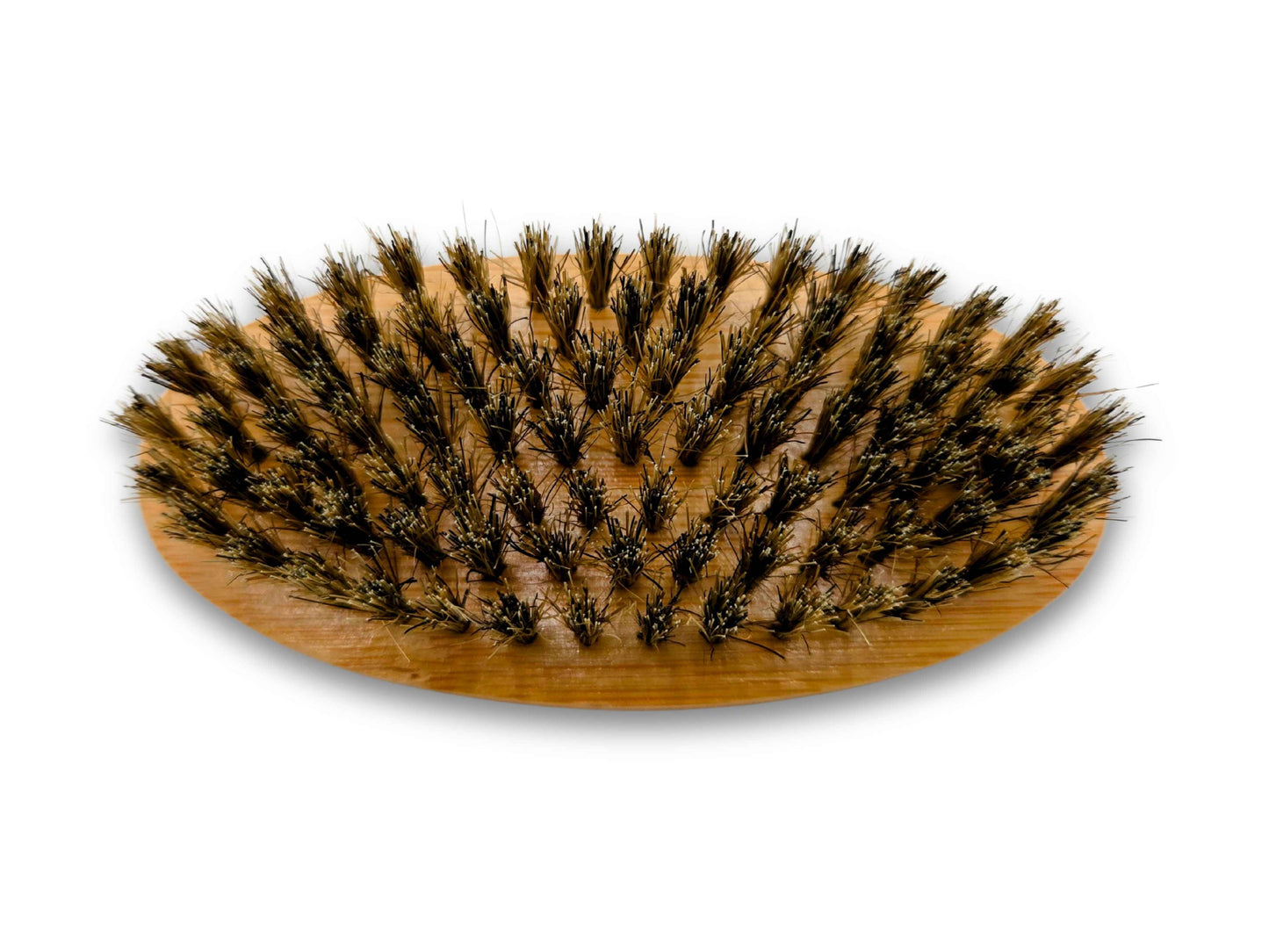 Iron Nighthawk Supply beard brush with bamboo handle and boar bristles for thick beards