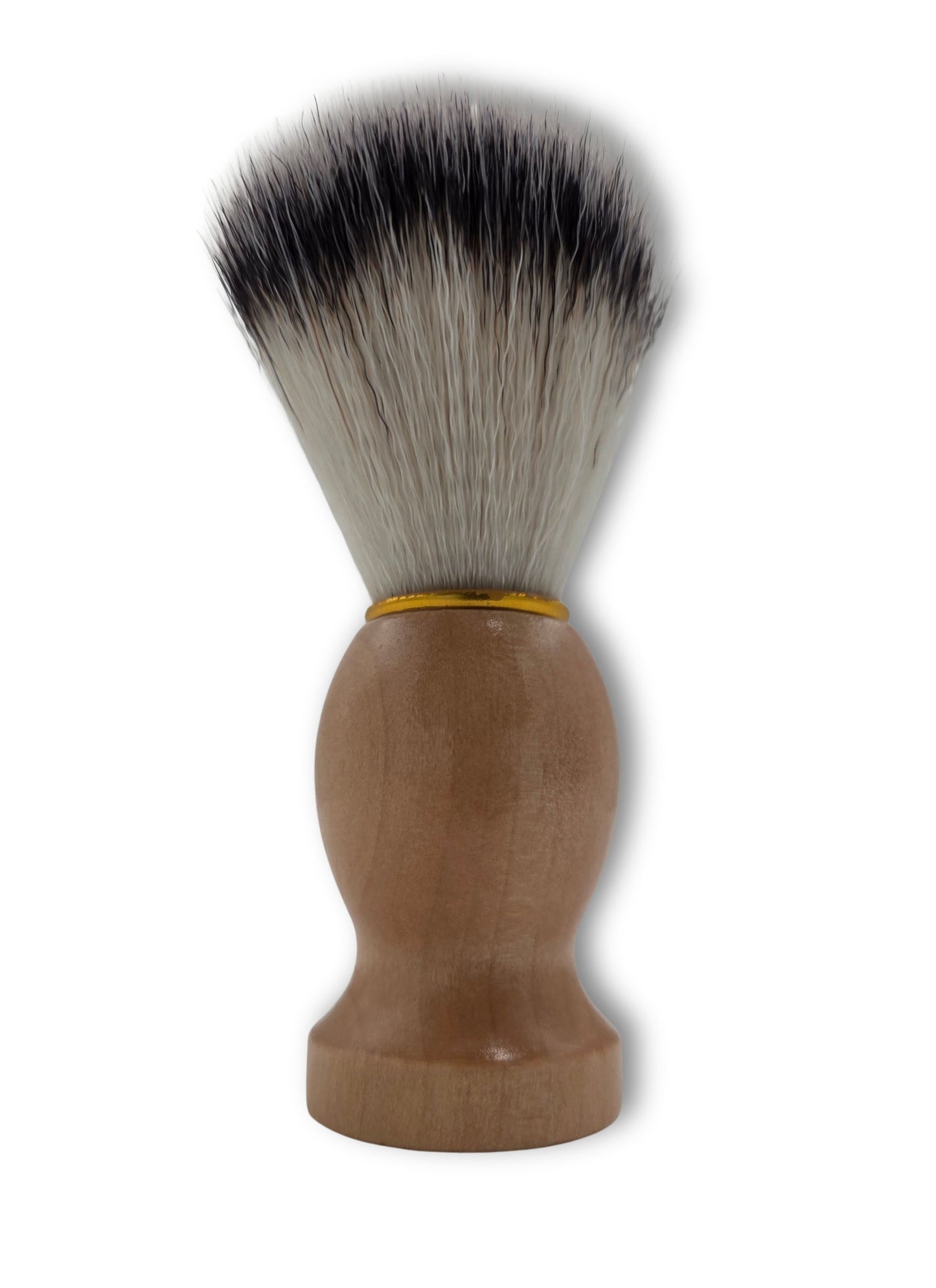 Iron Nighthawk Supply shaving brush with wood handle and soft boar bristles for traditional wet shaving