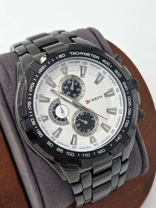 Curren 8023 Men’s Quartz Watch – Stainless Steel Band, 45mm Dial