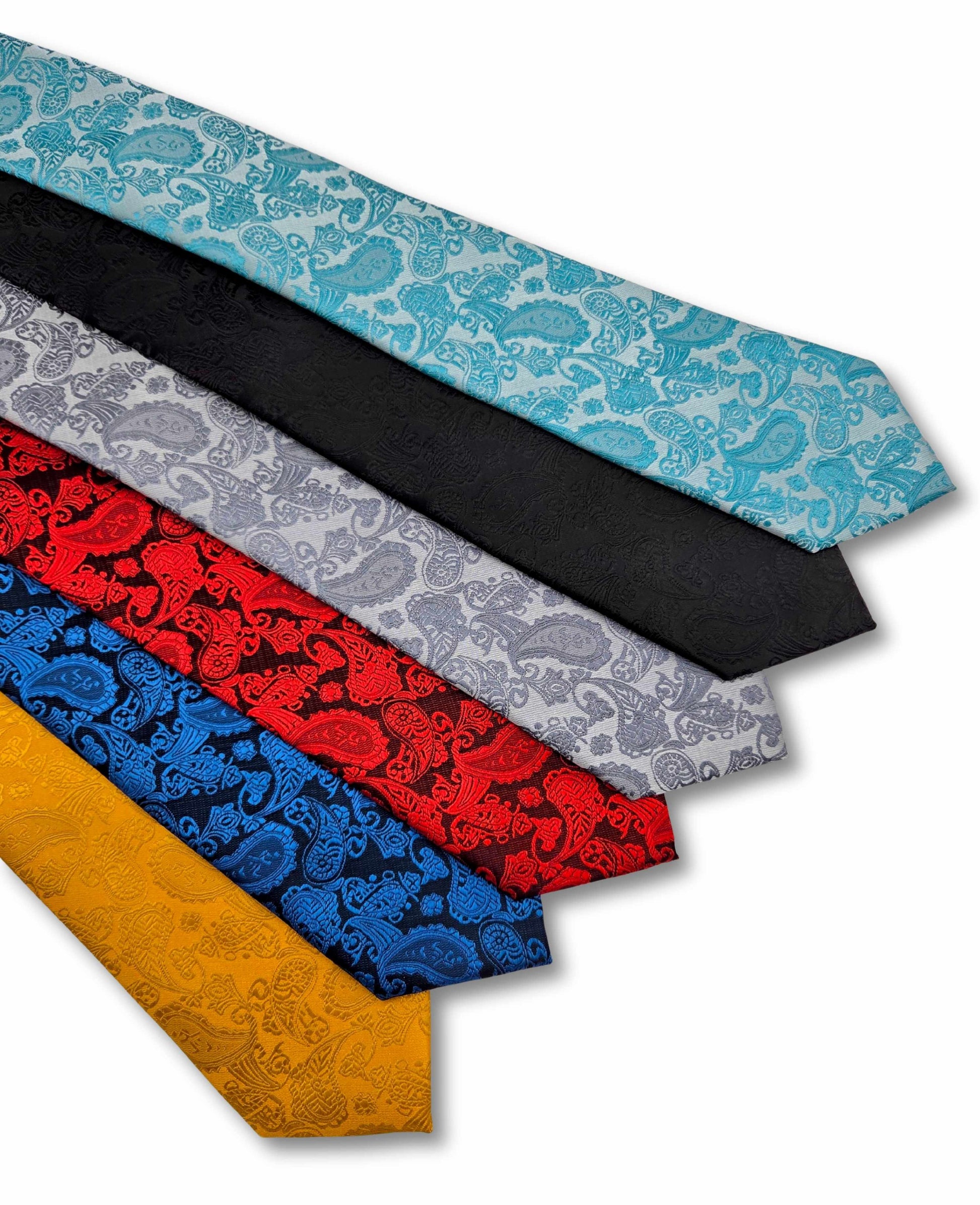 Men’s paisley neckties in classic, dark, and bold color options by Iron Nighthawk Supply