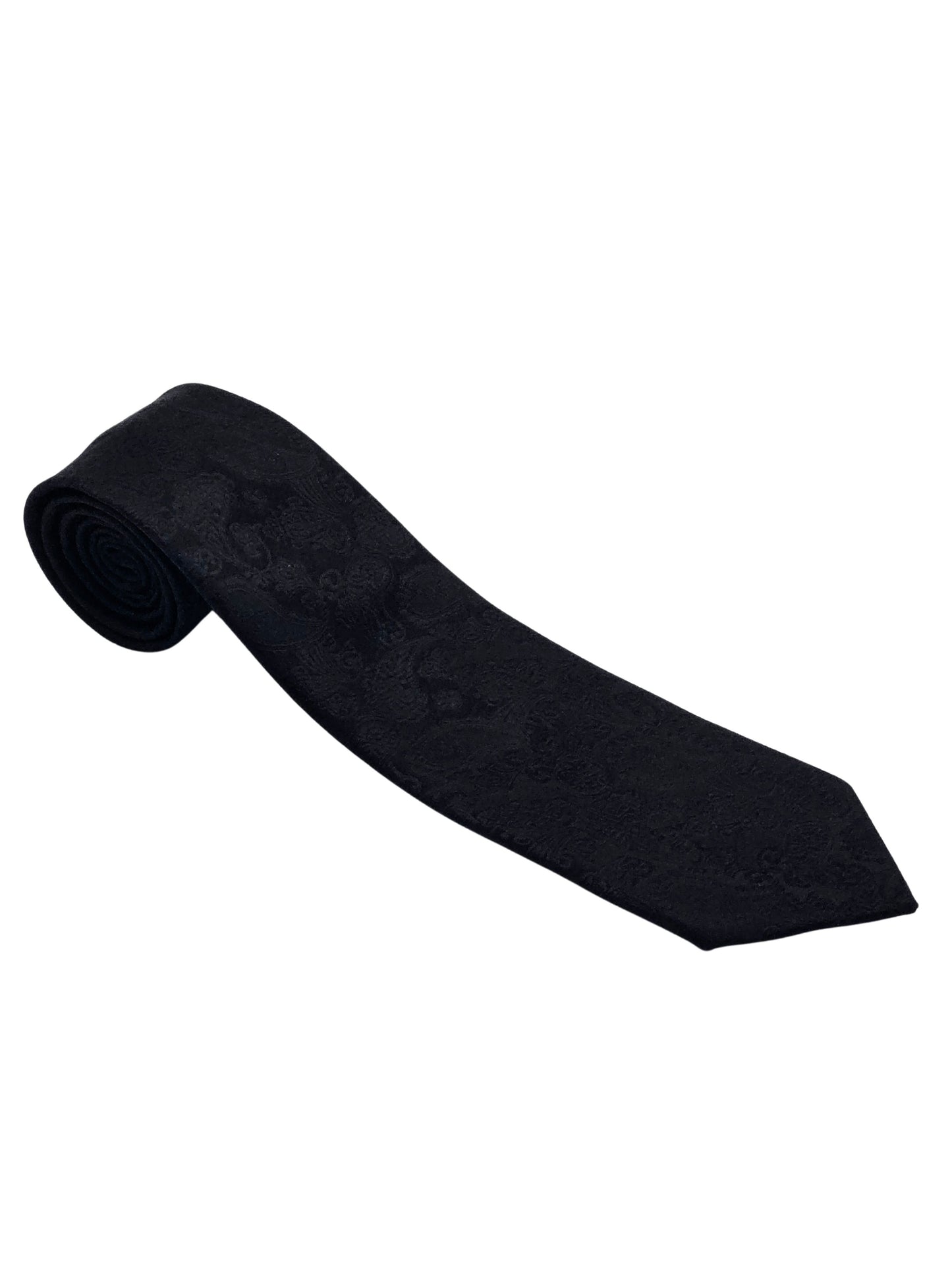 Black paisley necktie for men by Iron Nighthawk Supply