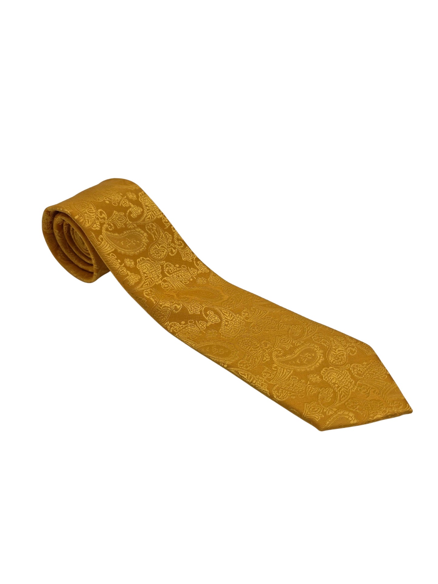 Goldenrod paisley necktie for men by Iron Nighthawk Supply