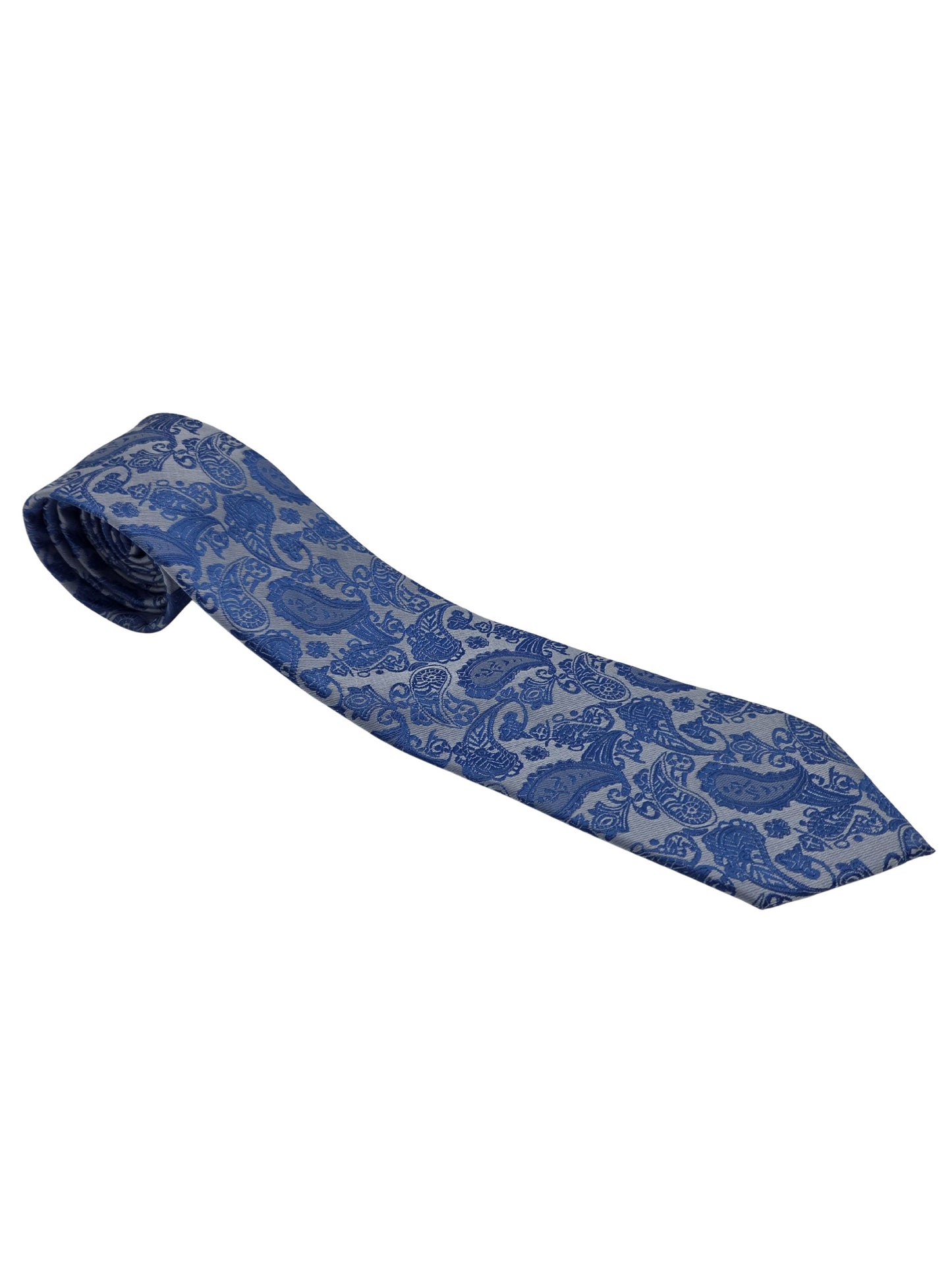 Light blue paisley necktie for men by Iron Nighthawk Supply