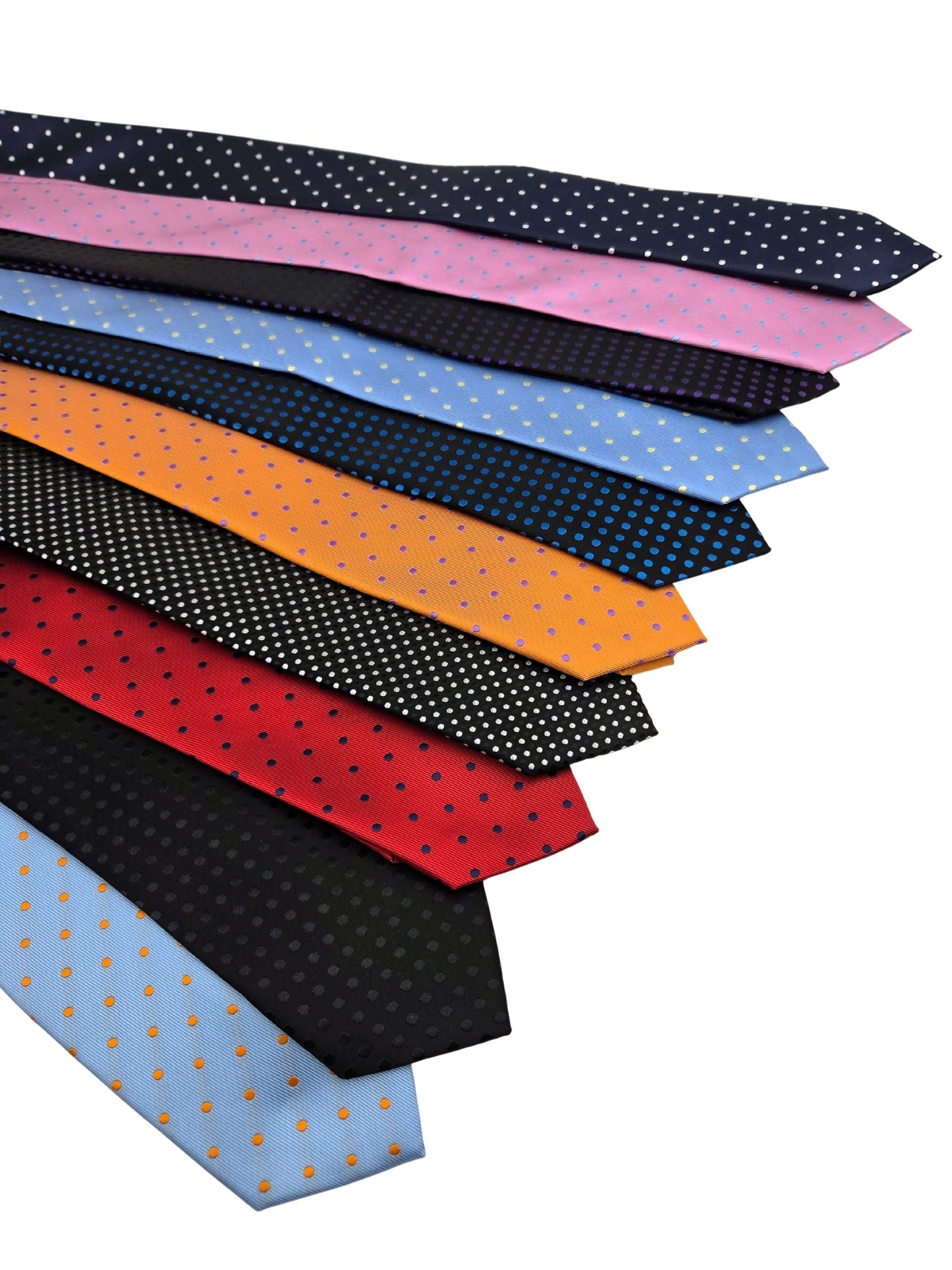 Men’s polka dot neckties in classic, dark, and bold color options by Iron Nighthawk Supply