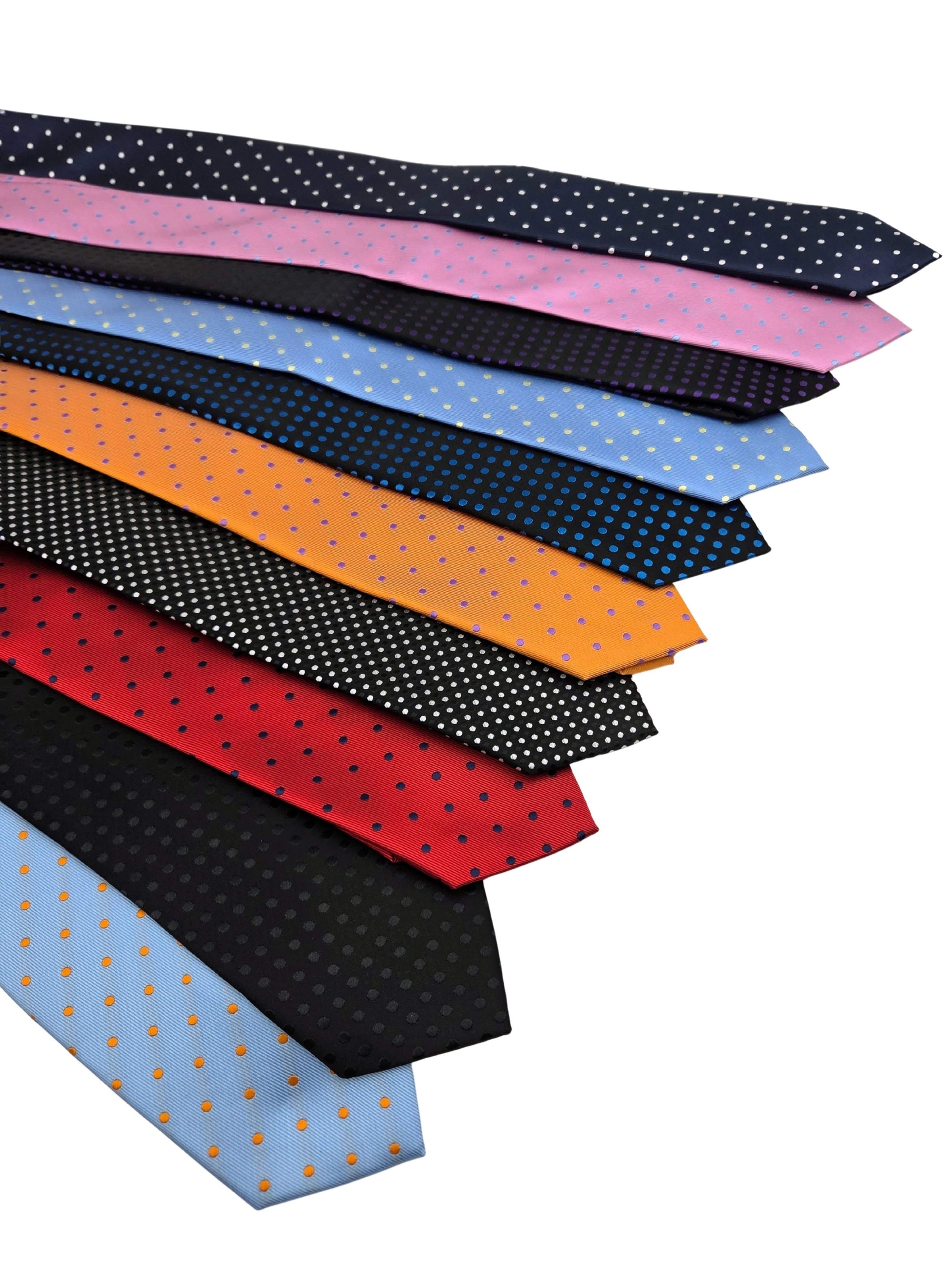 Men’s polka dot neckties in classic, dark, and bold color options by Iron Nighthawk Supply