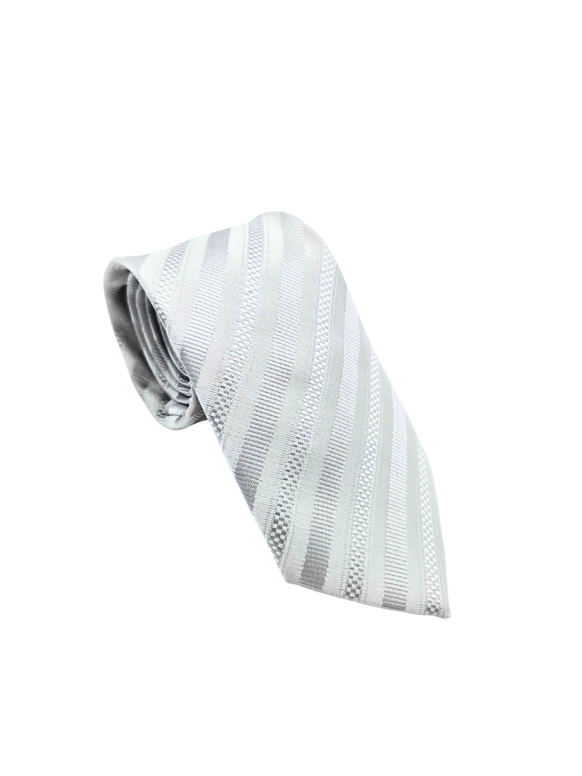 White striped necktie for men with clean classic look