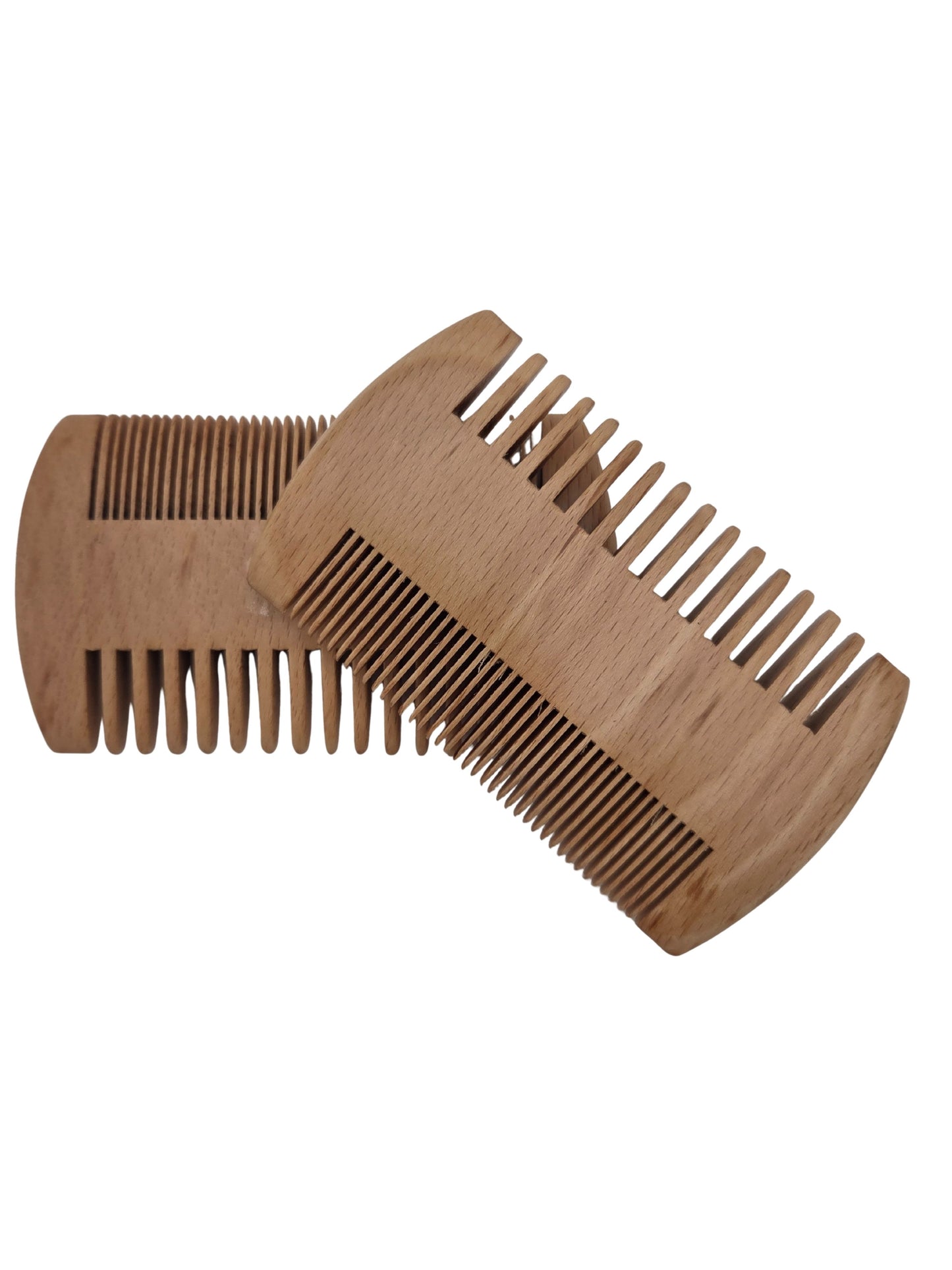 Iron Nighthawk Supply bamboo beard comb with dual tooth design and protective pouch