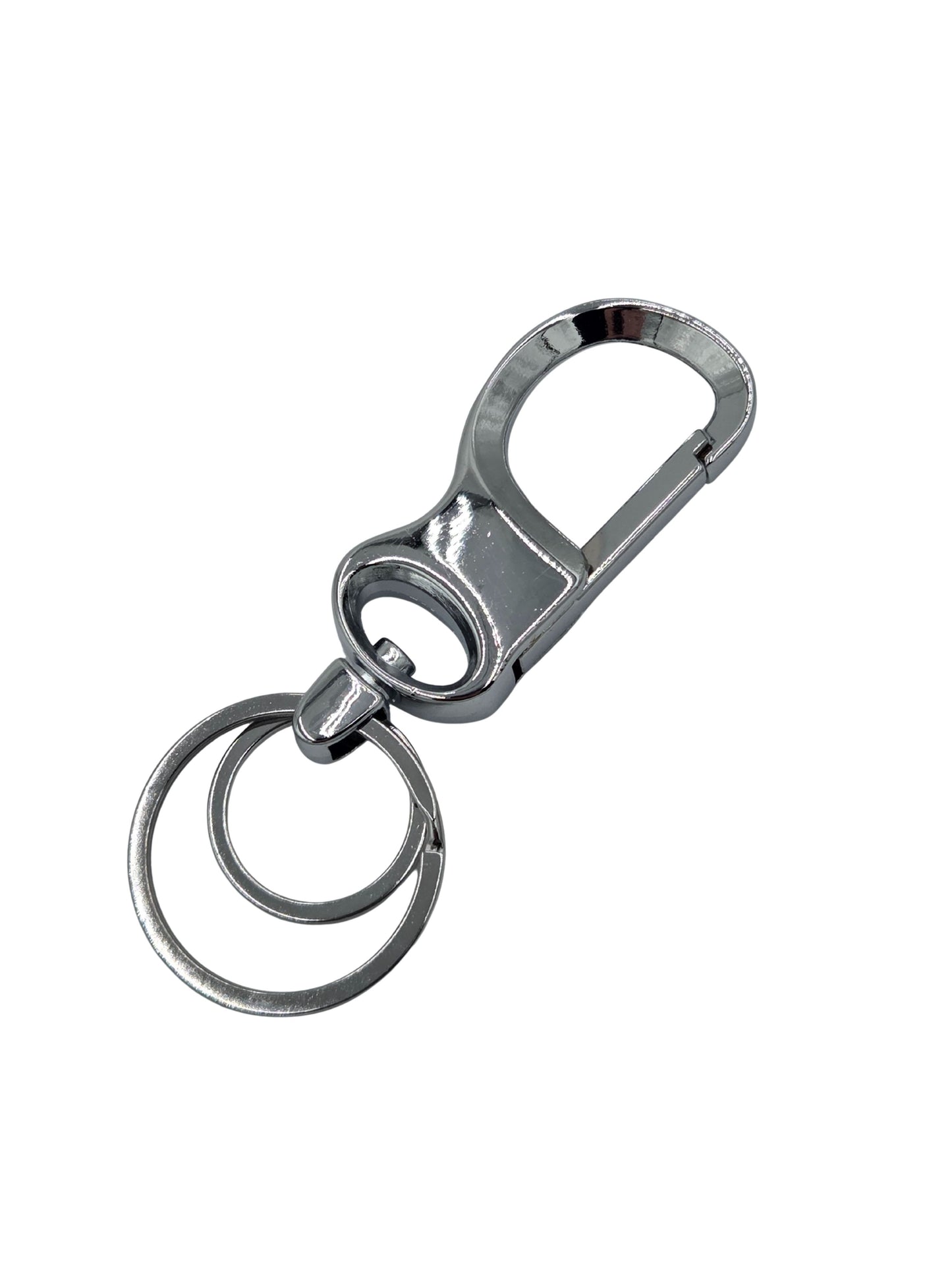 Iron Nighthawk Supply chrome zinc alloy carabiner keychain with dual key rings