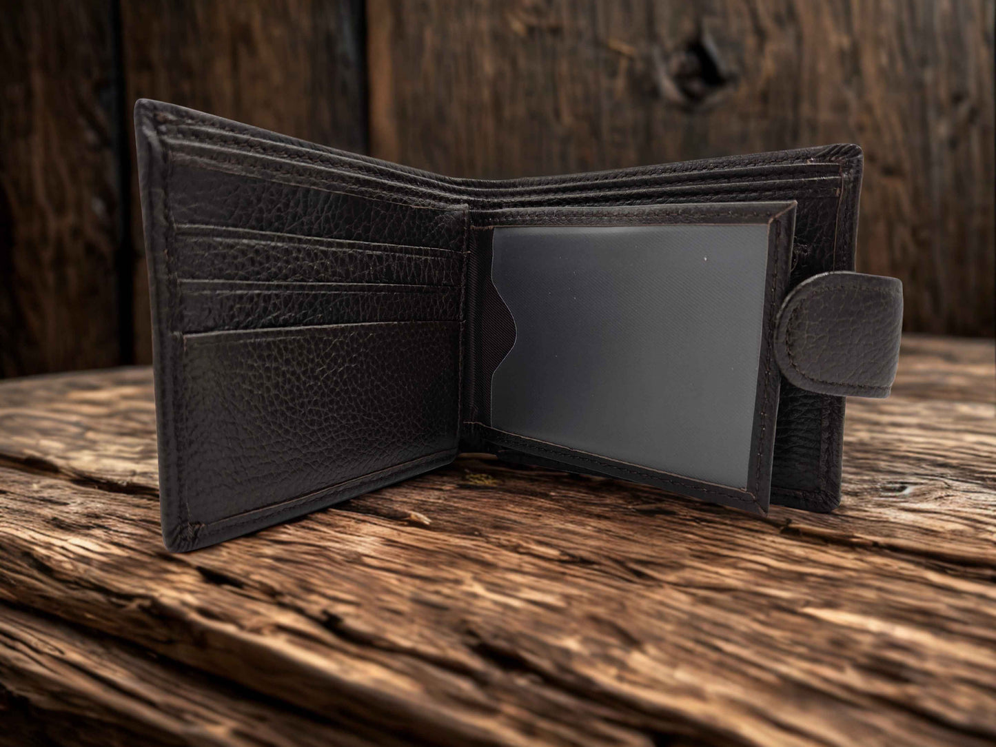 Iron Nighthawk Supply genuine leather men’s wallet with multiple card slots and rugged design