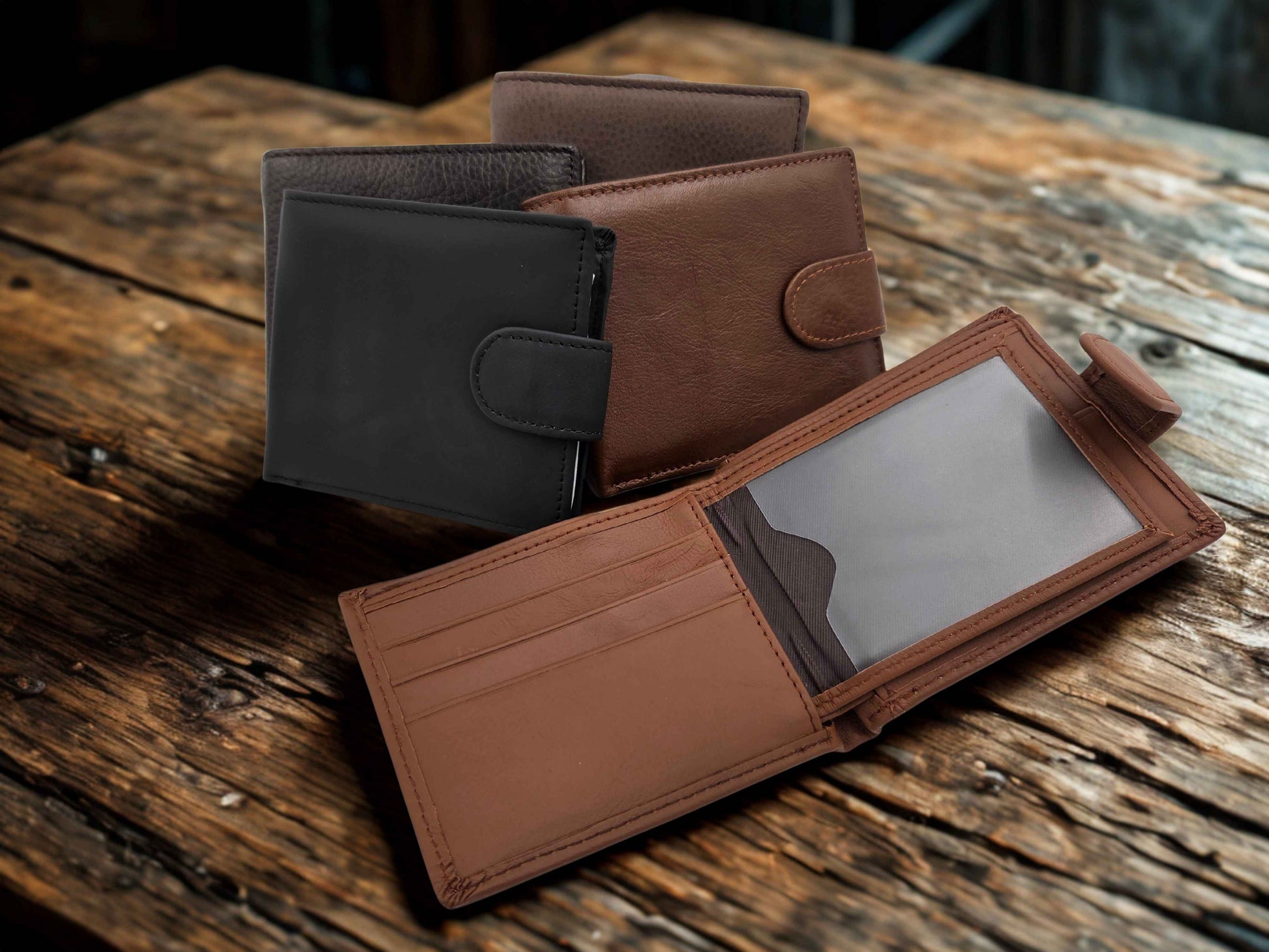 Iron Nighthawk Supply genuine leather men’s wallet with multiple card slots and rugged design