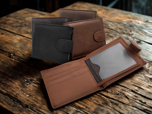 Iron Nighthawk Supply genuine leather men’s wallet with multiple card slots and rugged design