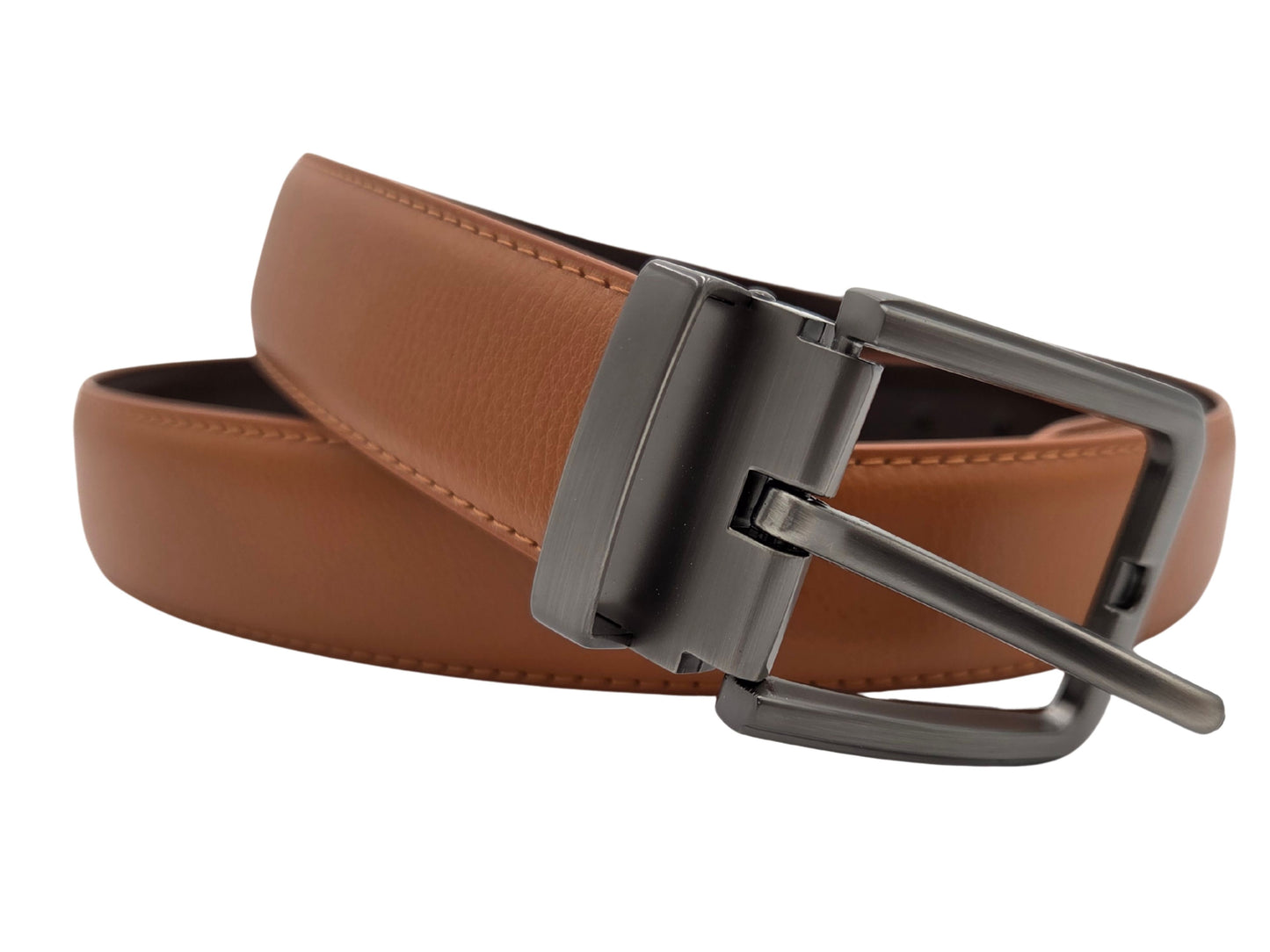 Iron Nighthawk Supply men’s caramel leather belt with removable buckle and cut-to-size design