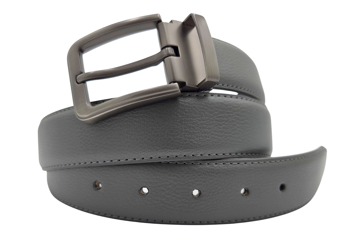Iron Nighthawk Supply men’s gray leather belt with removable buckle and cut-to-size design