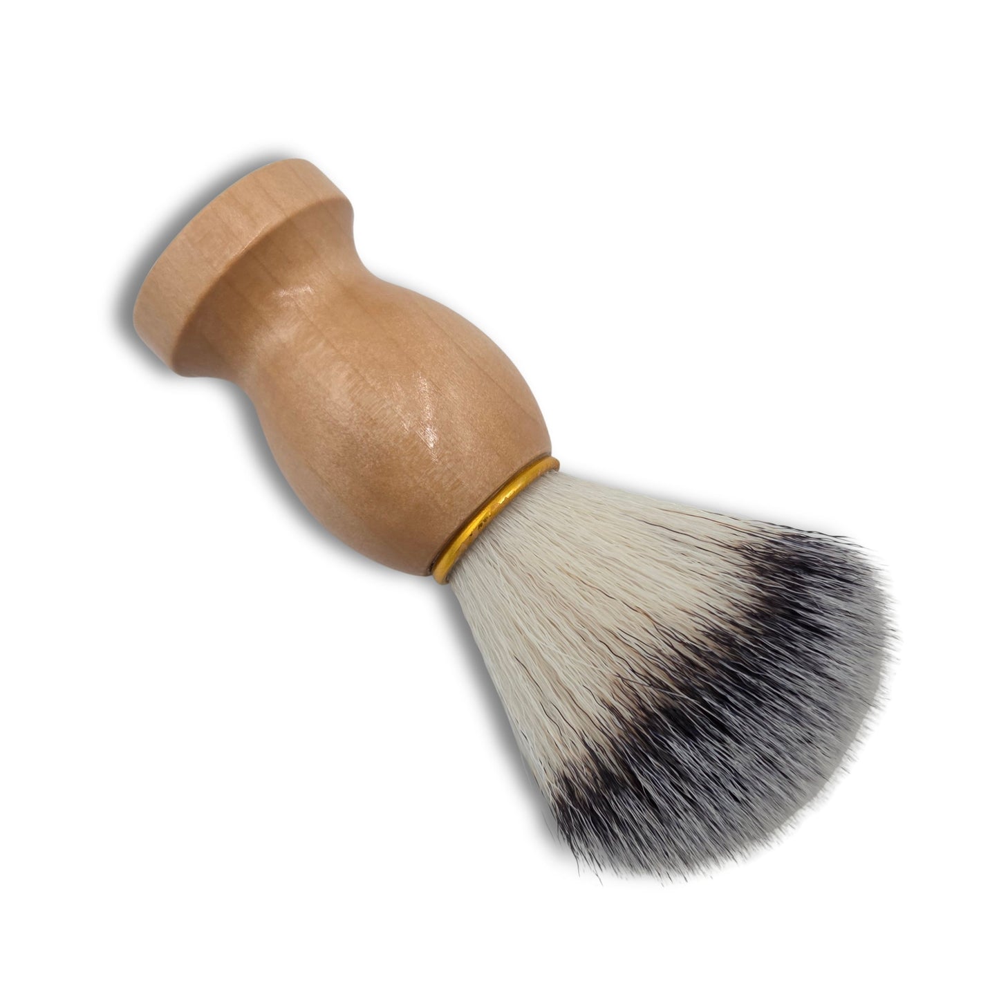 Iron Nighthawk Supply shaving brush with wood handle and soft boar bristles for traditional wet shaving