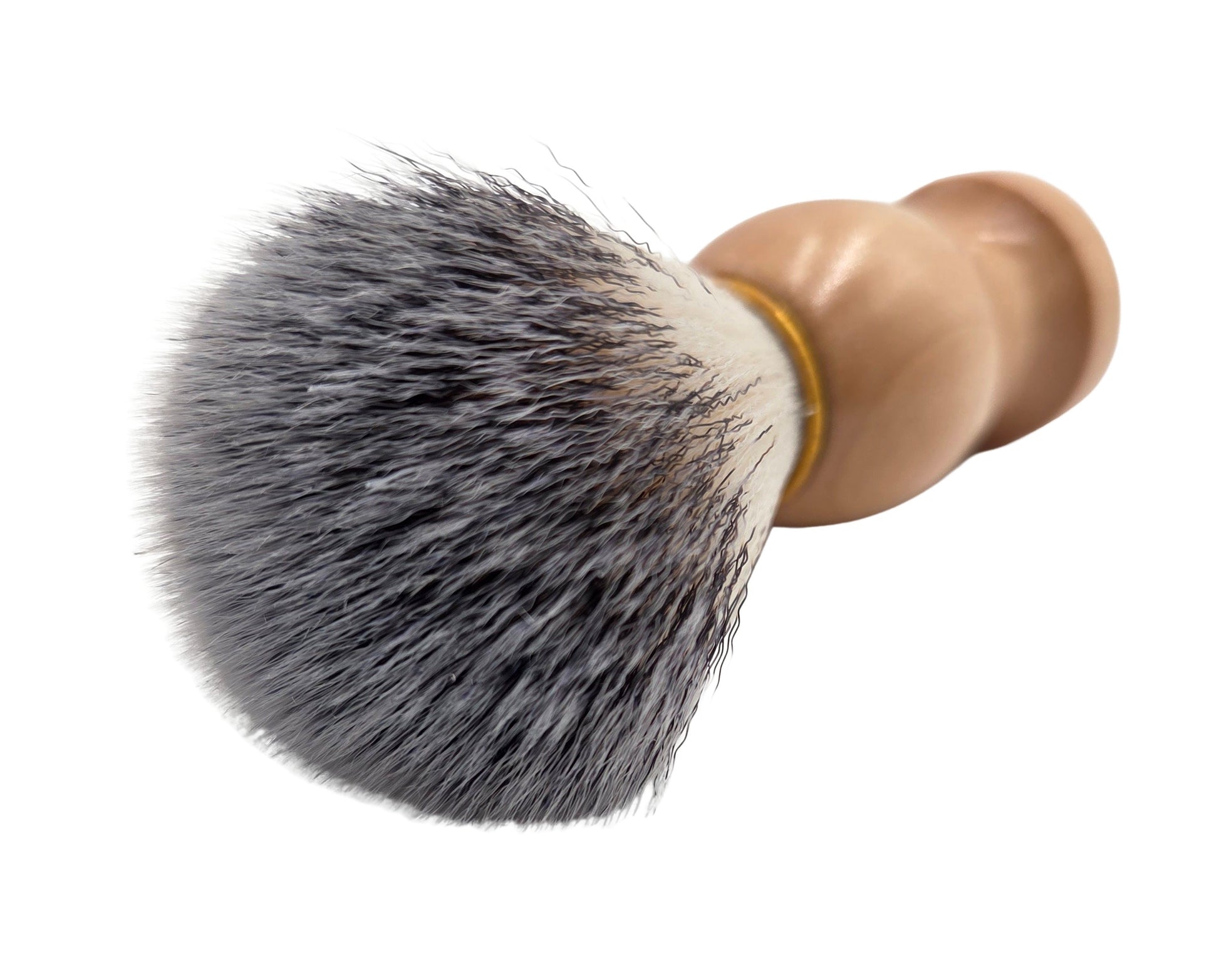 Iron Nighthawk Supply shaving brush with wood handle and soft boar bristles for traditional wet shaving
